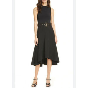 TED BAKER Corvala Black Sleeveless High Low Dress NO BELT Size 5 XL